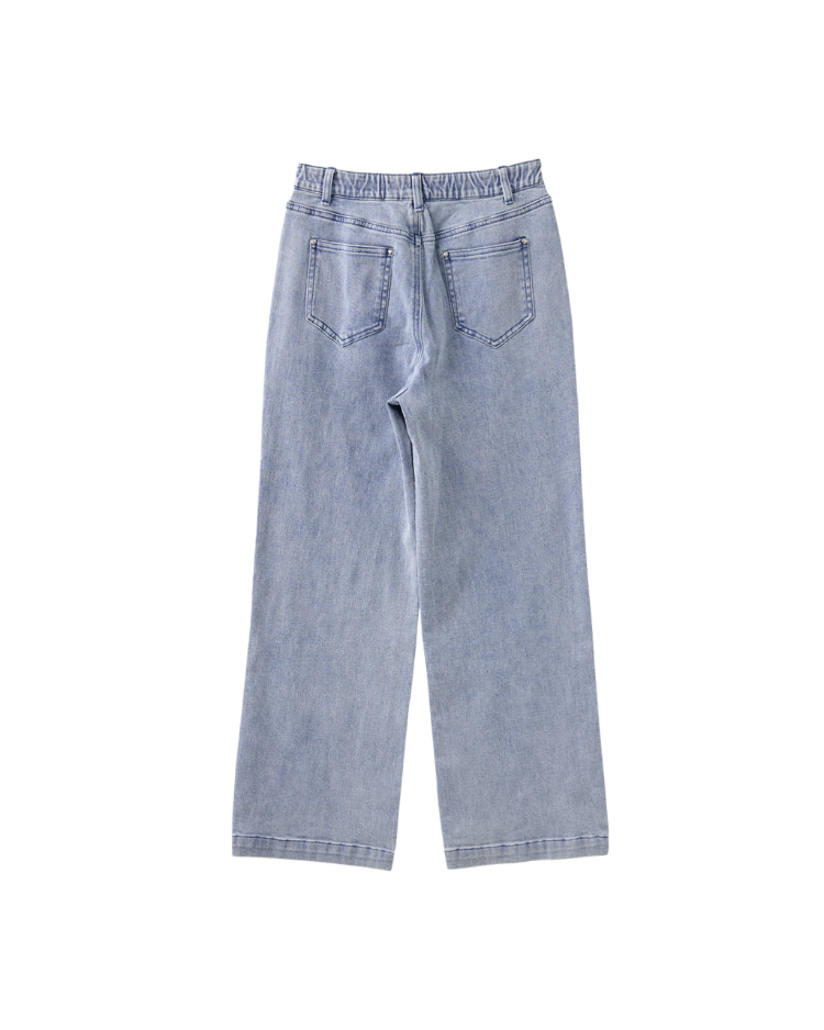 DITA甜酷感愛心水洗牛仔寬褲