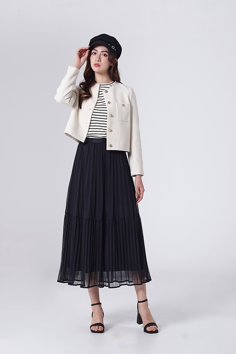 DITA氣質層次壓摺紗裙