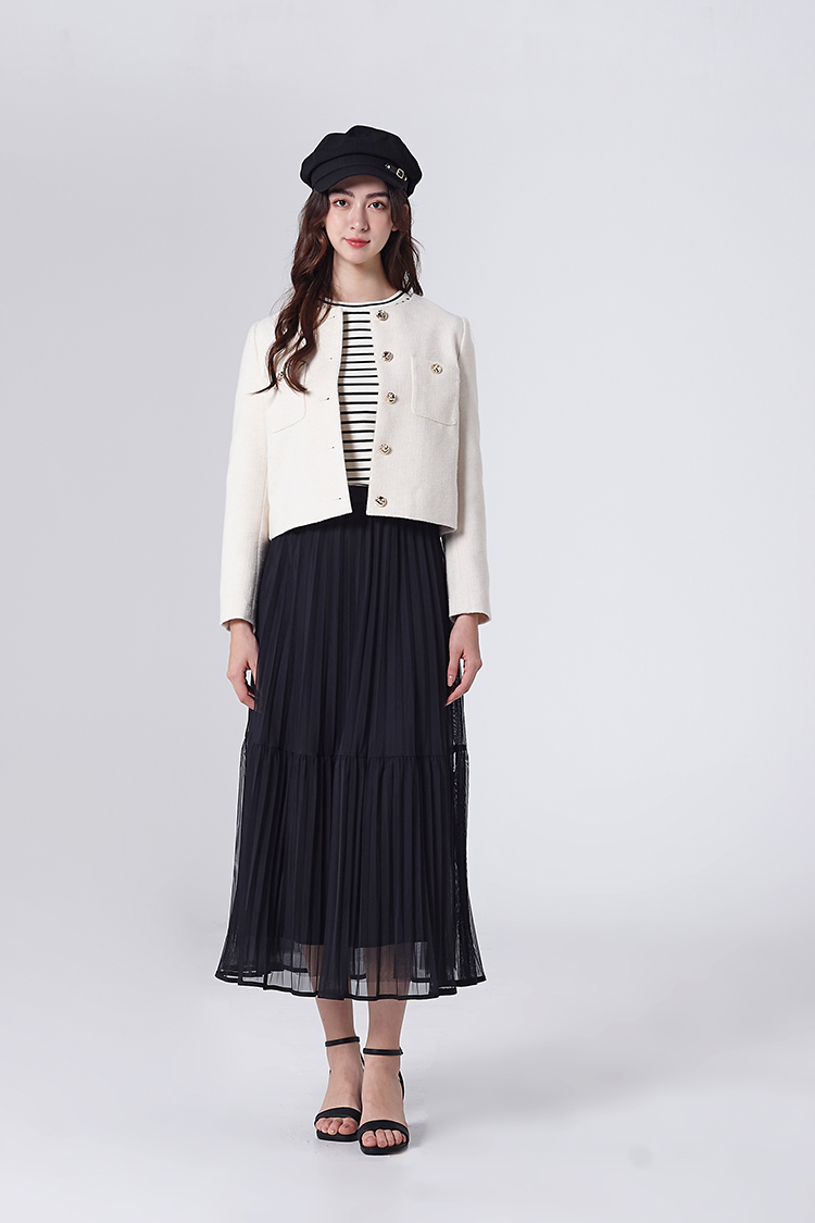 DITA氣質層次壓摺紗裙