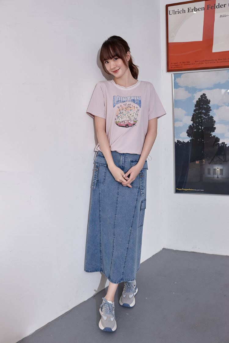 DITA率性工裝感拼接長裙