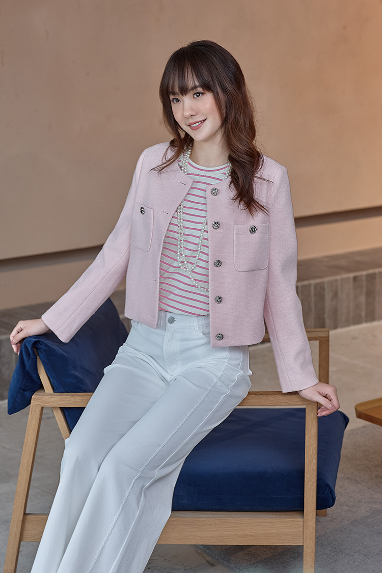 DITA韓系小香風毛呢短版外套