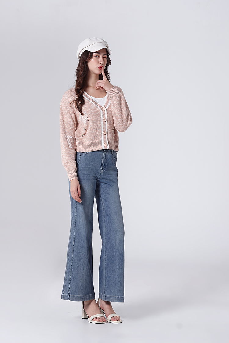 DITA學院風造型縫飾針織外套