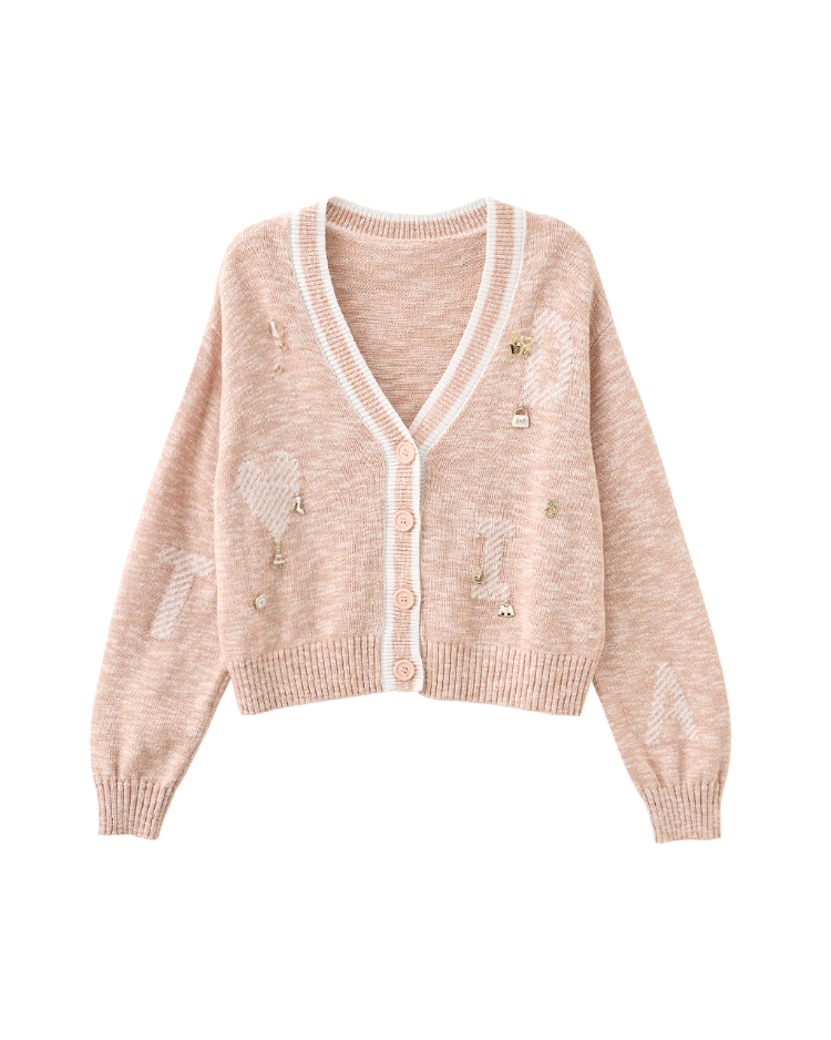 DITA學院風造型縫飾針織外套