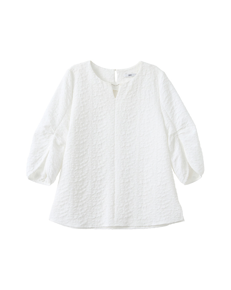 JOAN造型袖泡泡布平織上衣