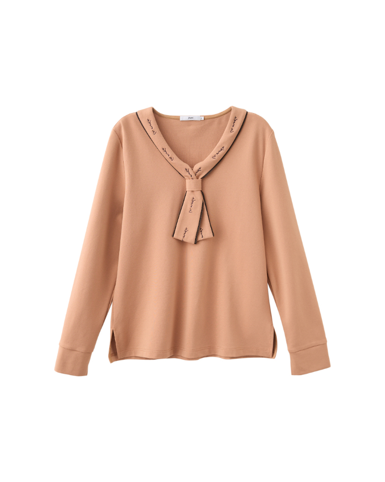 JOAN法式風格領帶彈性T恤