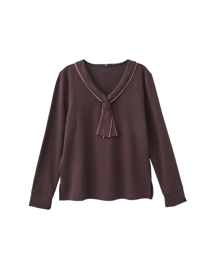 JOAN法式風格領帶彈性T恤