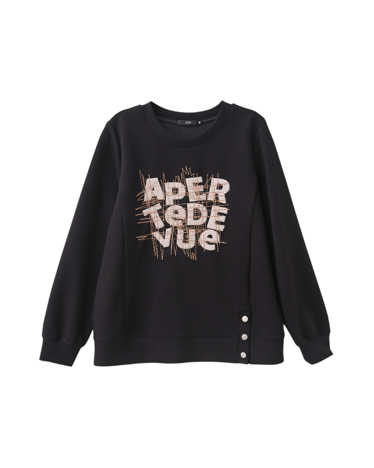 JOAN微厚暖感字母款長袖上衣