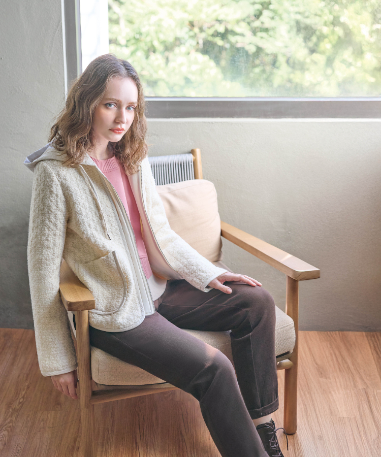 JOAN雙層配色羅紋拼接彈性上衣