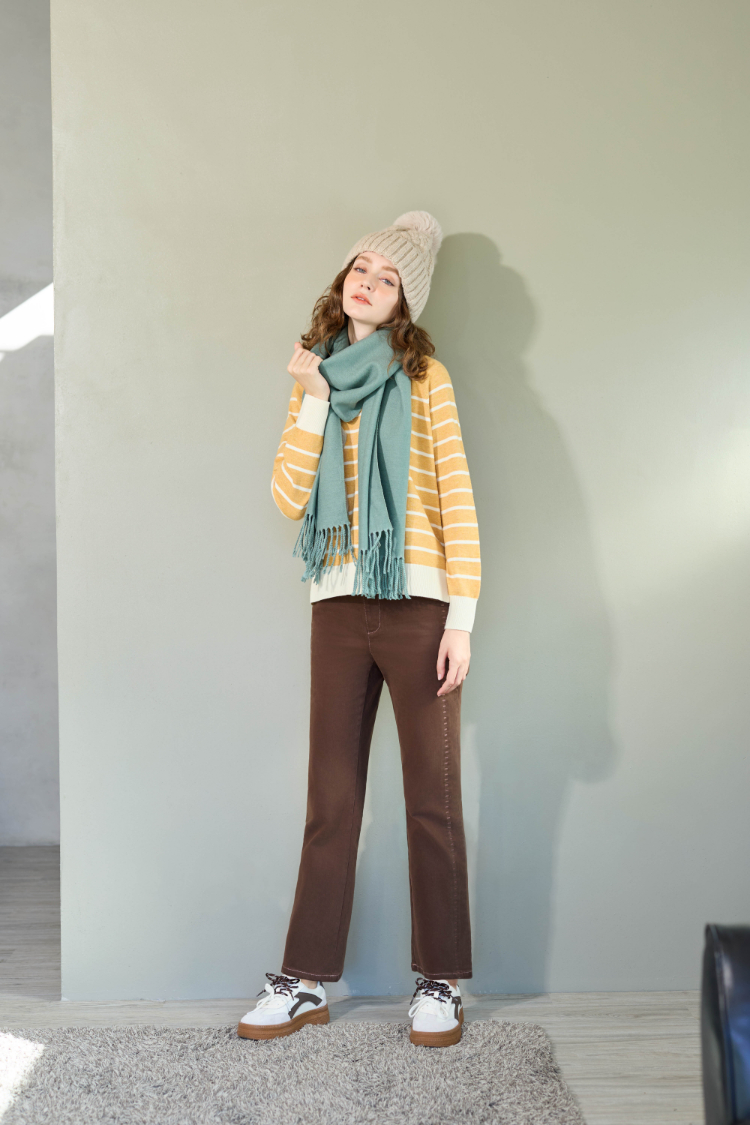 JOAN跳色打劫車線9分喇叭褲