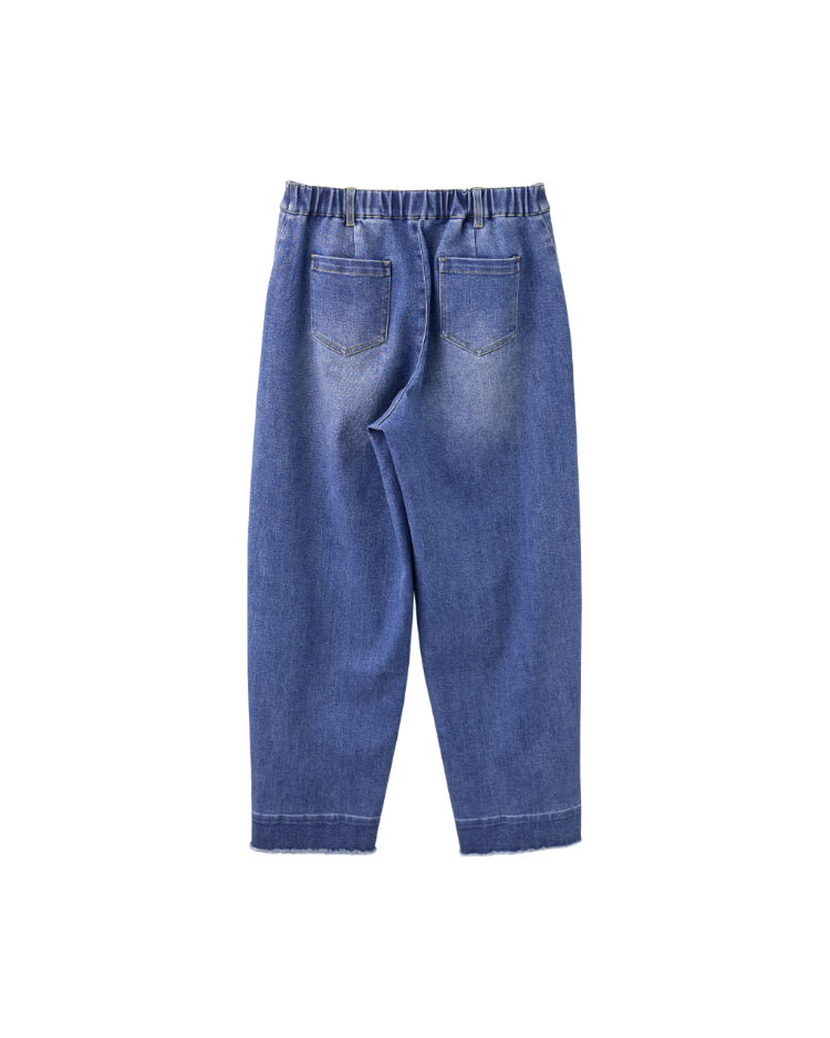 JOAN顯瘦剪裁弧形九分牛仔褲