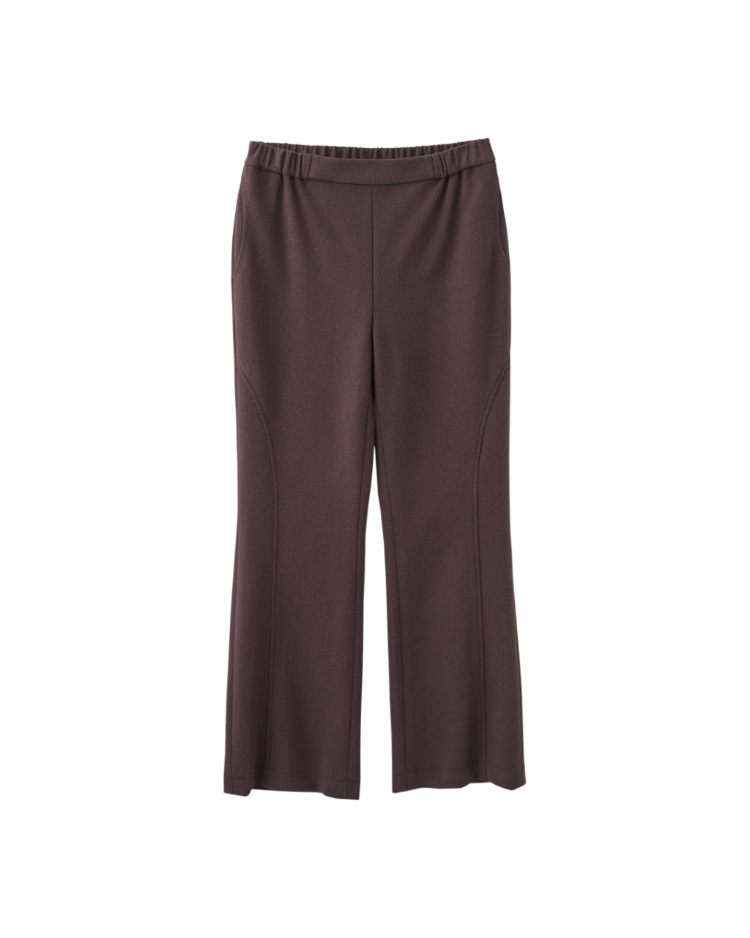 JOAN弧形剪接彈性喇叭褲