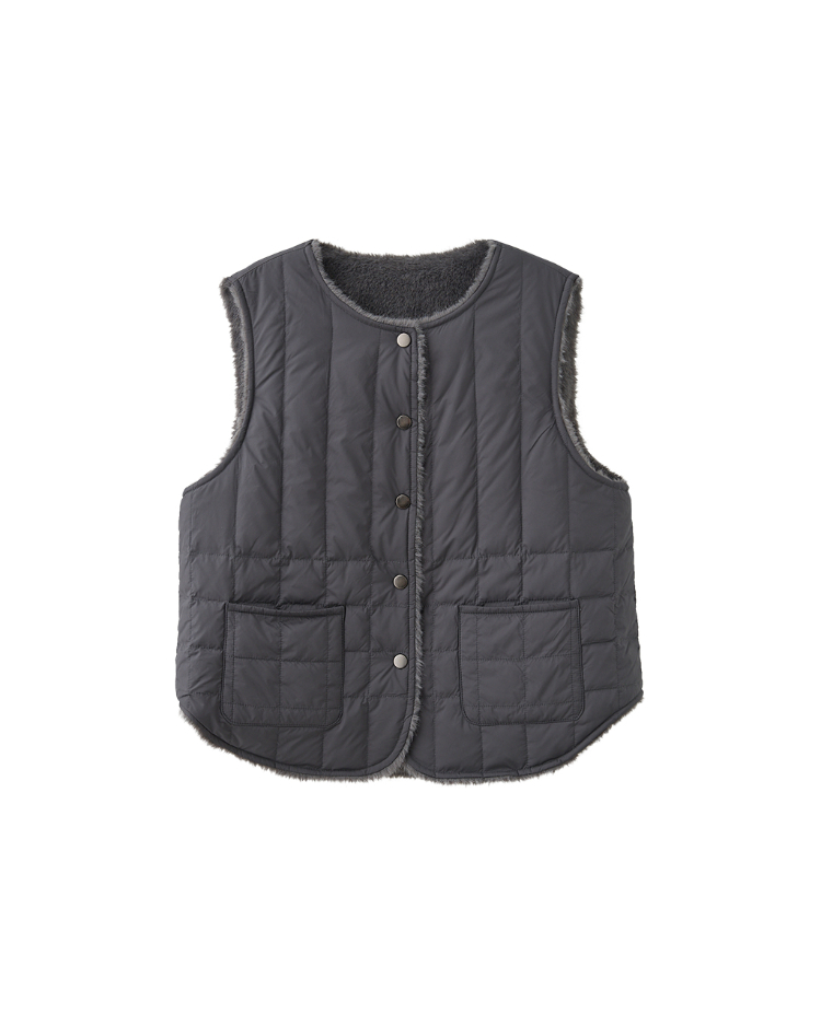 JOAN雙面溫暖仿皮草羽絨背心