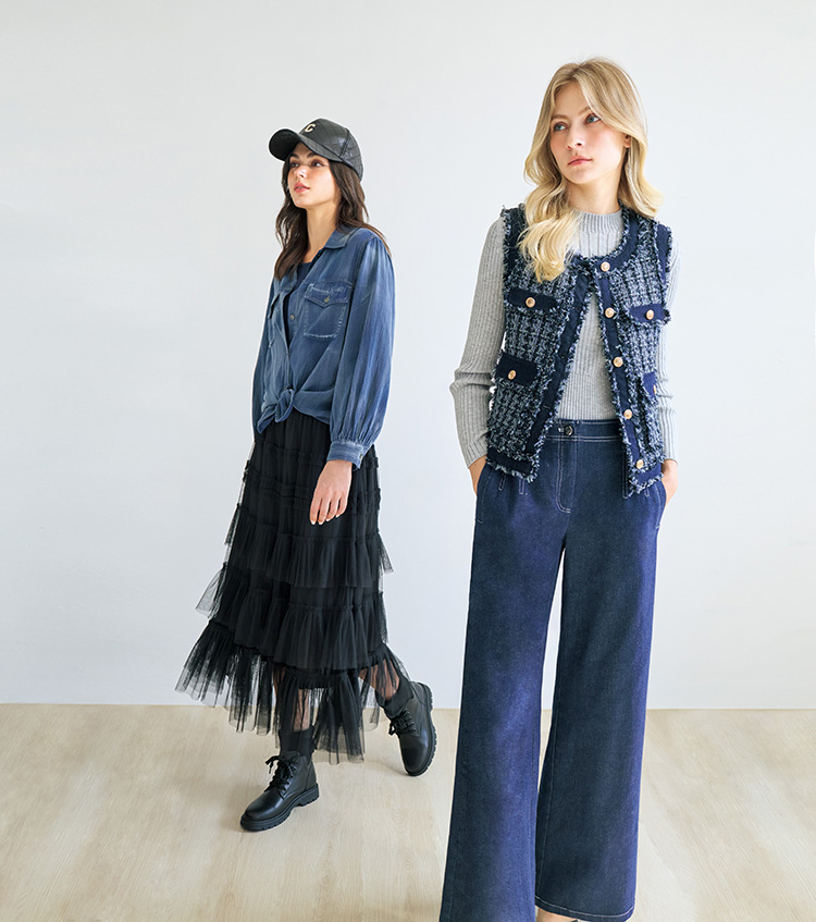 JOAN異材質拼接小香風背心