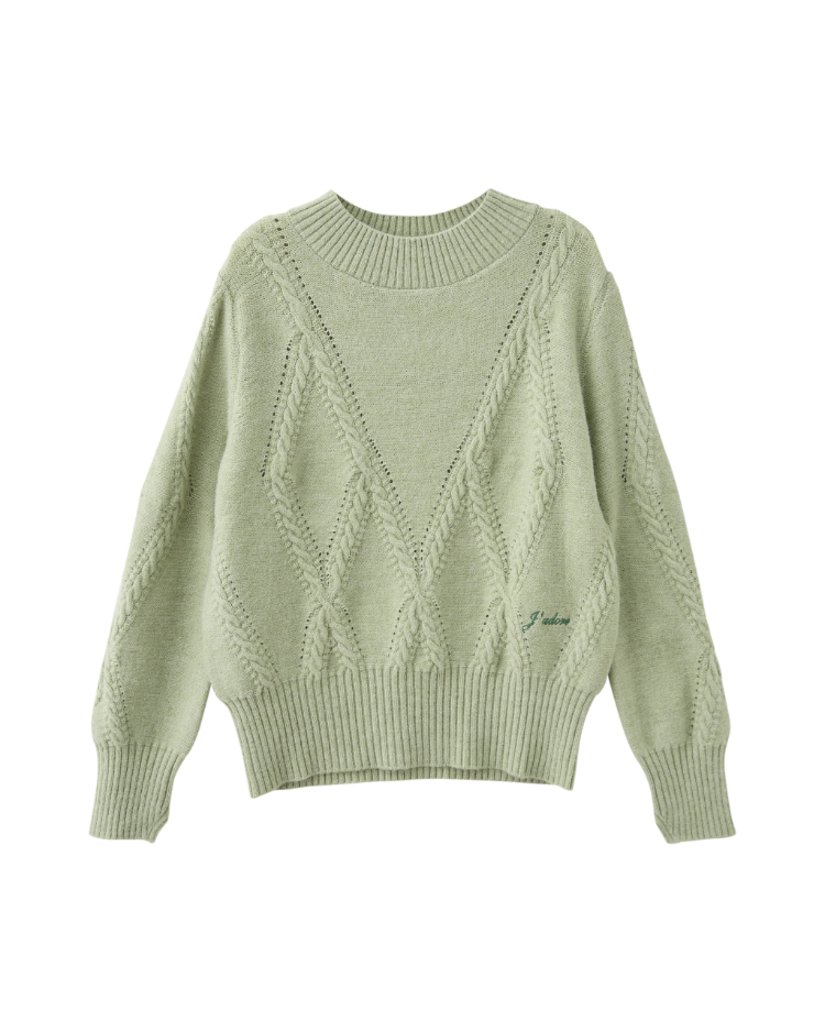 JOAN細緻麻花V輪廓設計針織衫
