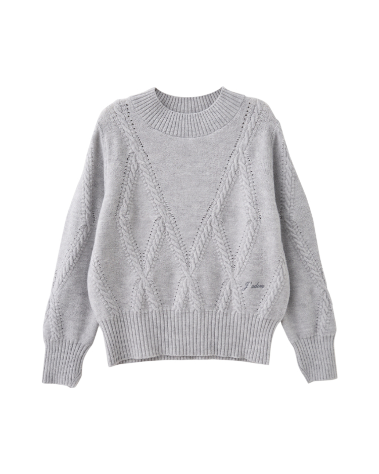JOAN細緻麻花V輪廓設計針織衫
