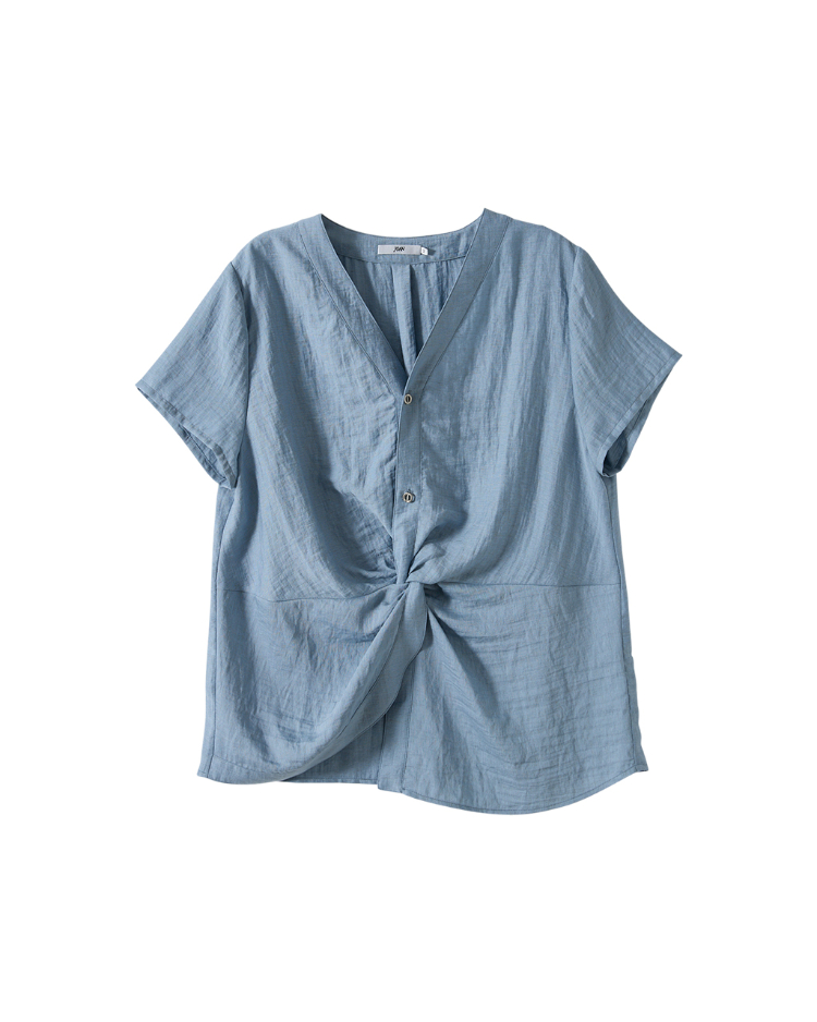 JOAN自然垂墜扭結上衣