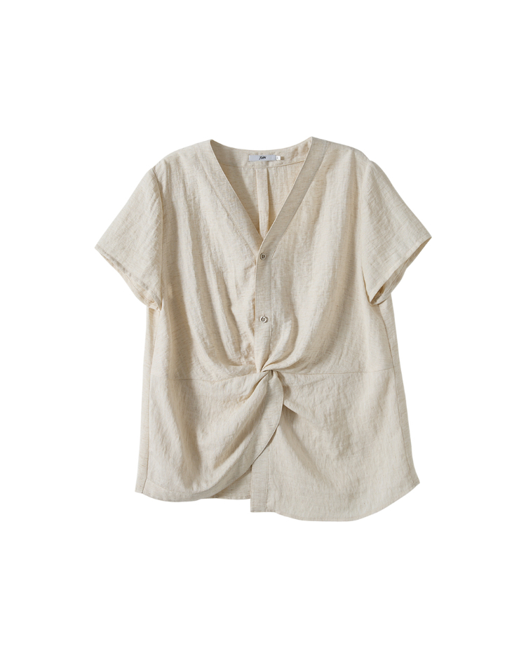 JOAN自然垂墜扭結上衣