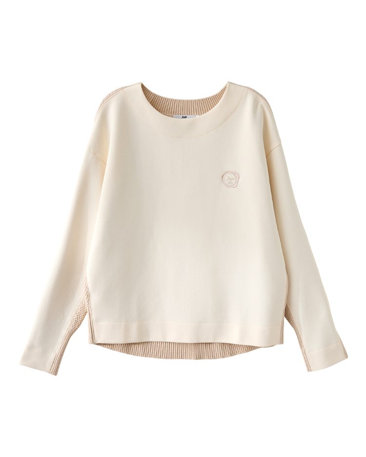 JOAN日常百搭針織拼接彈性上衣