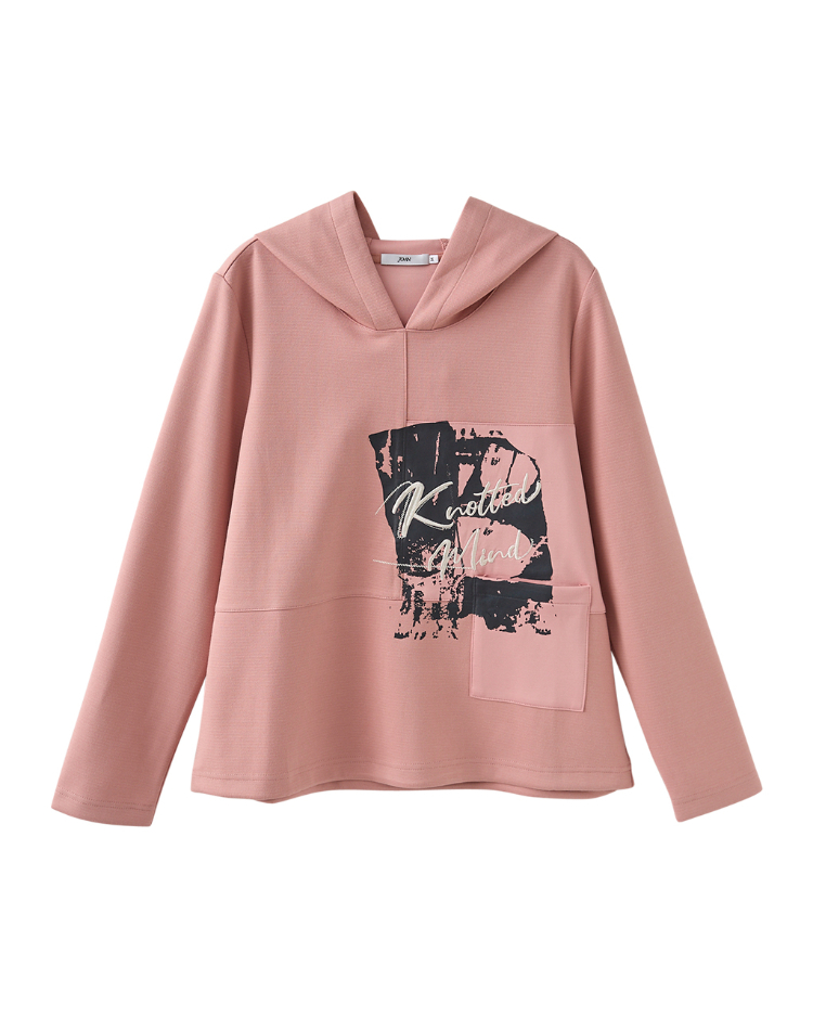 JOAN個性藝術圖騰印花連帽上衣