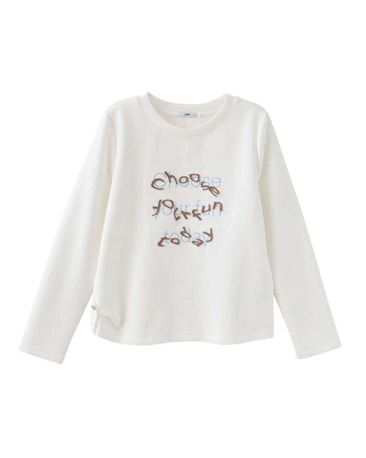 JOAN俏皮立體字型電繡上衣