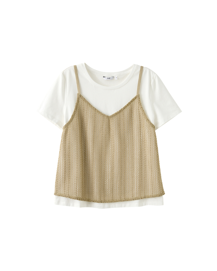 JOAN簍空背心疊穿設計上衣