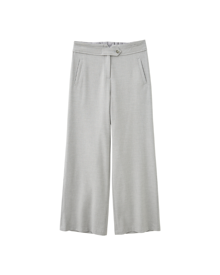 DENOVO微正式彈力直筒寬版長褲