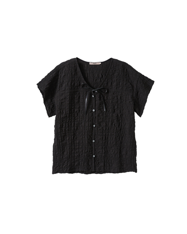 DENOVO立體泡泡布綁帶上衣