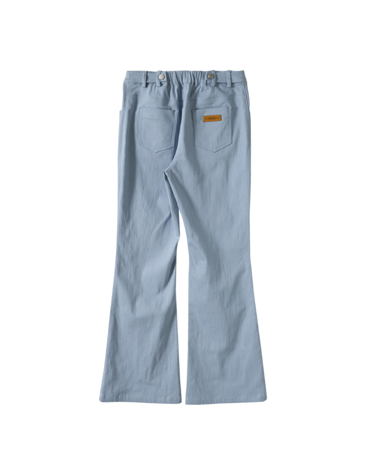 DENOVO竹節面修身彈力喇叭褲