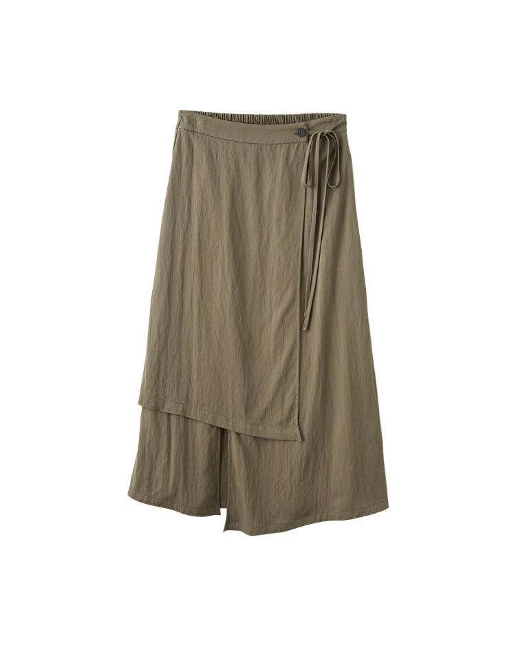 DENOVO層次綁帶A字長裙