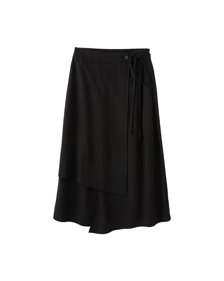 DENOVO層次綁帶A字長裙